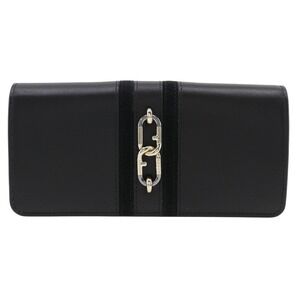 Furla Sirena Long Wallet Calfskin Suede Black